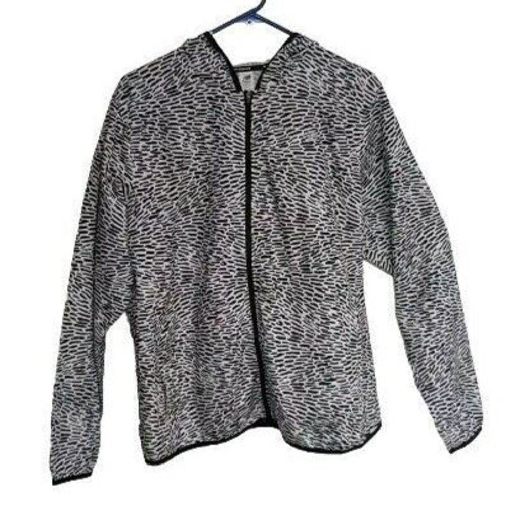 New Balance Hooded Top Women X-Large Zebra Full Zip Side Pockets Hoodie XL